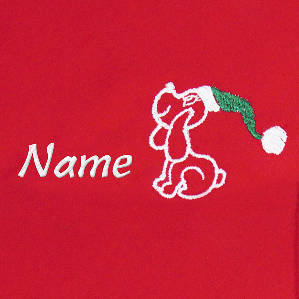 Halsdoekje, borduursel kersthond + naam Afbeelding 3