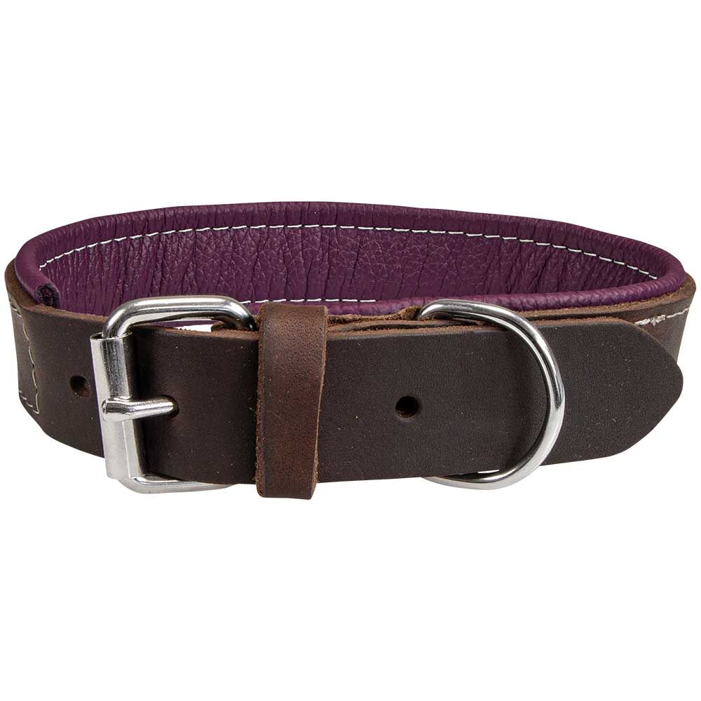 Schecker hondenhalsband Moorfeuer, Kleur: bruin/violet
